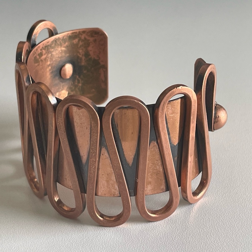 Brutalist Copper Cuff Bracelet Gorgeous Vintage Bracelet in Excellent Condition